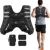 PACEARTH Weighted Vest,6lb/8lb/10lb/12lb/16lb/20lb/25lb/30lb Weight Vest with Reflective Stripe, Body Weight Vests for Women, Men, Weight Loss Workout, Strength Training, Running, Walking, Jogging