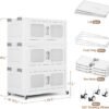 BROVIEW 450 Qt Extra Large Stackable Storage Bin with Lids, 3 Pack White