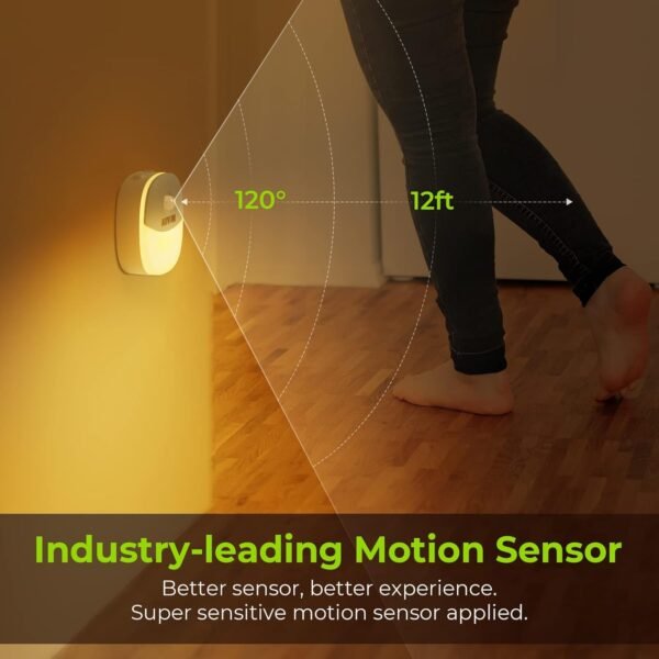 AUVON Rechargeable Battery Night Light, Motion & Dusk-Dawn Sensor, 4 Packs
