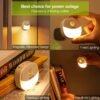 AUVON Rechargeable Battery Night Light, Motion & Dusk-Dawn Sensor, 4 Packs