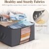 71DRGoxLm7L._AC_SL1500_.jpg Lifewit 90L Large Storage Bags, 6 Pack Closet Organizers and Storage, Clothes Storage Bins with Lids, Foldable Storage Containers with Reinforced Handles for Clothing, Blanket, Bedding, Comforter Gray