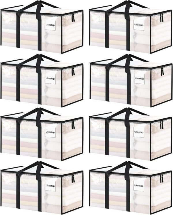 ukeetap 8 Pack Extra Large Clothes Storage Bins with Lids, home storage