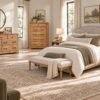 T4TREAM Farmhouse 4 Piece Bedroom Set with Dressers & Nightstands