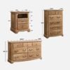 T4TREAM Farmhouse 4 Piece Bedroom Set with Dressers & Nightstands