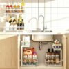 REALINN Under Sink Organizer, White 2 Pack Height Adjustable