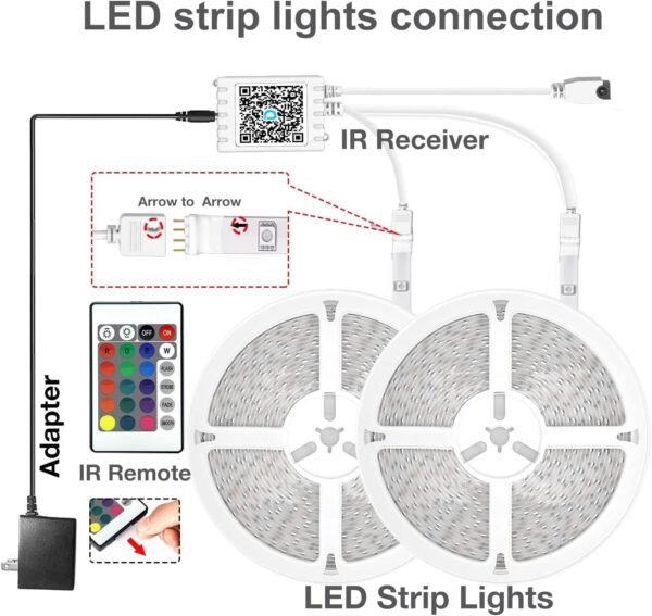 DAYBETTER LED Strip Lights 200ft 2 * 100ft RGB Music Sync Smart App Control