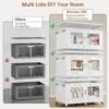 BROVIEW 180 Qt Extra Large Stackable Storage Bin with Lids, 3 Pack White
