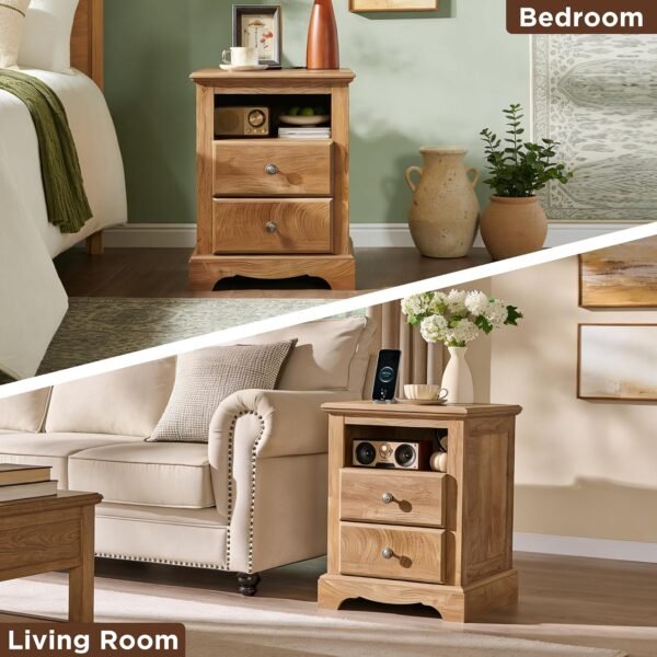 T4TREAM Farmhouse 4 Piece Bedroom Set with Dressers & Nightstands