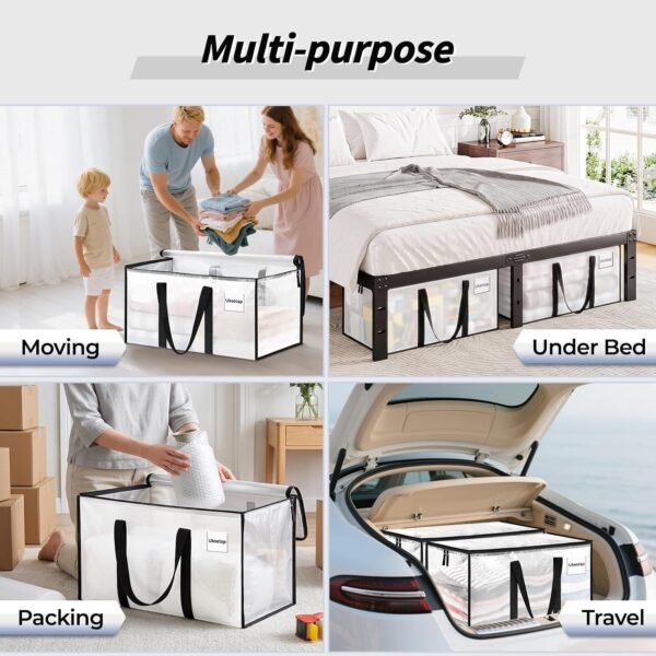 8157wHpL1VL._AC_SL1500_.jpg ukeetap 8 Pack Extra Large Clothes Storage Bins with Lids, Clear
