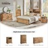 T4TREAM Farmhouse 3 Piece Bedroom Set with Dressers & Nightstands