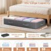 Budding Joy 95L Under Bed Storage Containers, 4 Pack Closet Organizers Grey