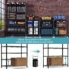 M MZG 5-Shelf Storage Shelves,Wire Shelving Heavy Duty Metal Storage Shelving Unit Adjustable Garage Shelving Rack Pantry Kitchen (Black, 5 Tier,17.7" D x 47.2" W x 76.7" H)