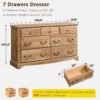 T4TREAM Farmhouse 3 Piece Bedroom Set with Dressers & Nightstands