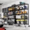 M MZG 5-Shelf Storage Shelves,Wire Shelving Heavy Duty Metal Storage Shelving Unit Adjustable Garage Shelving Rack Pantry Kitchen (Black, 5 Tier,17.7" D x 47.2" W x 76.7" H)